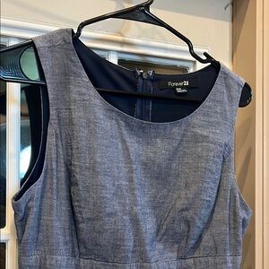 Forever 21 Gray Sheath Dress Scoop Neck Sleeveless